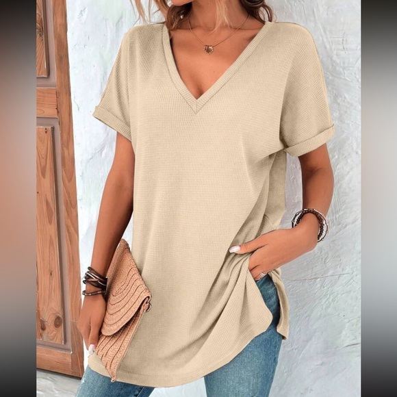 Cozy  V neck Dolman Sleeve oversized Top - Picture 6 of 7